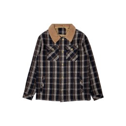 Online custom-made checkered woolen jacket, contrasting polar fleece collar design, metal snap buttons, woolen fashion style jacket FA393 Online custom-made checkered woolen jacket, contrasting polar fleece collar design, metal snap buttons, woolen fashion style jacket FA393